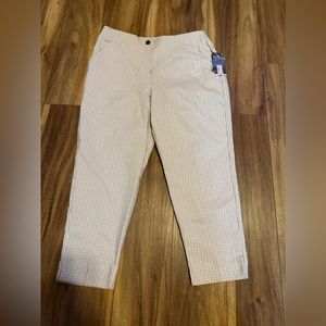 NWT Worthington Size 12P pants tan & Ivory Slim Ankle